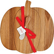 Destination Holiday Fall Acacia Pumpkin Cheese Board with Knife