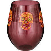 Destination Holiday Dia de los Muertos Sugar Skull Stemless Wine Glass