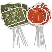 Destination Holiday Thanksgiving Pumpkin & Sentiment Cupcake Picks