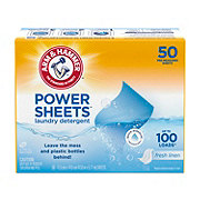 Arm & Hammer HE Laundry Detergent Power Sheets, 100 Loads - Fresh Linen