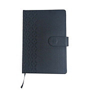 U Style Faux Leather Debossed Journal - Black