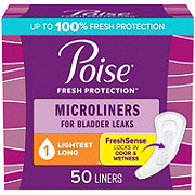 Poise Fresh Protection Microliners Size 1 Lightest Long