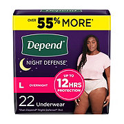 Depend Night Defense Overnight Underwear - Large