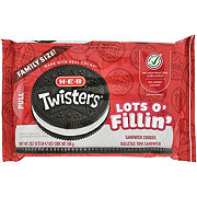 H-E-B Twisters Lots O' Fillin' Sandwich Cookies - Family Size