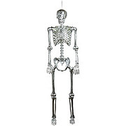 Destination Holiday Halloween Posable Skeleton - Silver Chrome