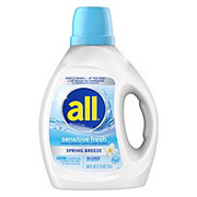 all Sensitive Fresh HE Liquid Laundry Detergent, 58 Loads - Spring Breeze