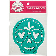 Destination Holiday Halloween Felt Sugar Skull Coasters