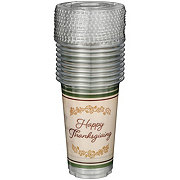 Destination Holiday Happy Thanksgiving Cups with Straw Lids, 16 oz