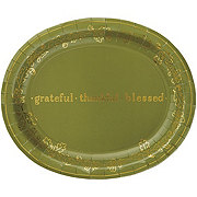 Destination Holiday Thanksgiving Grateful Oval Paper Plates