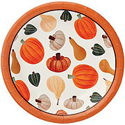 Destination Holiday Thanksgiving Pumpkin Print Paper Plates 7"