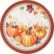 Destination Holiday Fall Pumpkin Harvest Dinner Paper Plate