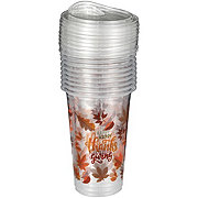 Destination Holiday Happy Thanksgiving Cups with Sip Lid, 16 oz