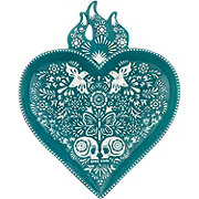 Destination Holiday Dia de los Muertos Sacred Heart Candy Dish - Teal