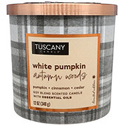 Tuscany Candle White Pumpkin Autumn Woods Scented Soy Candle