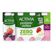 Activia Probiotic Dailies Zero Added Sugar 8 pk Bottles - Strawberry Banana & Mixed Berry