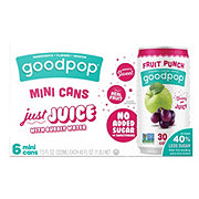 GoodPop Just Juice 6 pk Mini Cans with Bubbly Water - Fruit Punch