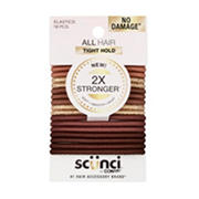Scunci Tight Hold No Damage Hair Elastics - Brown & Gold
