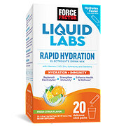 Force Factor Liquid Labs Rapid Hydration Electrolyte Drink Mix -  Fresh Citrus