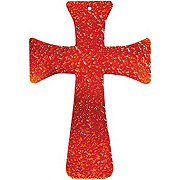 Destination Holiday Fall Amber Glass Cross