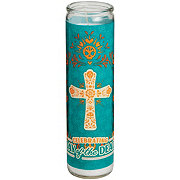 Destination Holiday Dia de los Muertos Celebration Cross Candle - Teal