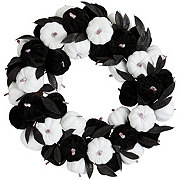 Destination Holiday Halloween Felt Pumpkin Wreath - Black & White