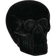 Destination Holiday Halloween Flocked Skeleton Skull - Black