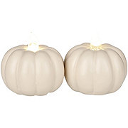 Destination Holiday Fall LED White Pumpkin Tea Lights