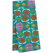 Destination Holiday Dia de los Muertos All Over Sugar Skulls Kitchen Towel - Turquoise