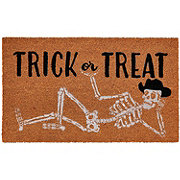 Destination Holiday Halloween Trick Or Treat Cowboy Skeleton Coir Doormat