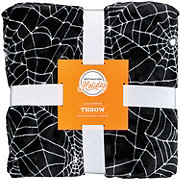 Destination Holiday Halloween Spider Web Throw Blanket - Black