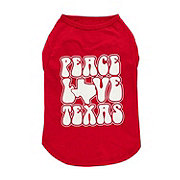 Simply Dog Red Peace Love Texas T-Shirt Small