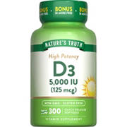 Nature's Truth High Potency D3 5000 IU 125 mcg Quick Release Softgels