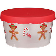 Destination Holiday Christmas Round Food Storage Container - Cowboy Gingerbread