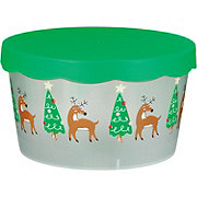 Destination Holiday Round Christmas Food Storage Container - Reindeer