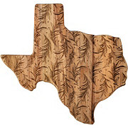 Destination Holiday Texas Shape Christmas Holly Acacia Serving Board