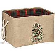 Destination Holiday Plaid Lining & Tree Rectangular Storage Bin