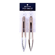 Kitchen & Table by H-E-B Stainless Steel & Silicone Tongs Set - Gold, 9''