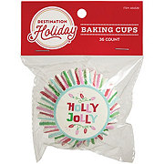 Destination Holiday Christmas Cupcake Liners - Holly Jolly Stripes