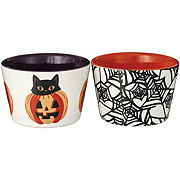 Destination Holiday Halloween Jack-O-Lantern Cat & Spider Webs Mini Ramekin Set