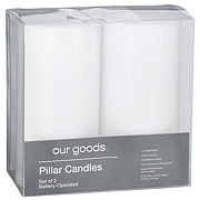 our goods LED Pillar Candle, 2 pk