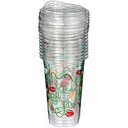 Destination Holiday Holly Jolly Christmas Plastic Cups & Lids, 16 oz