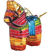 Destination Holiday Donkey Piñata Glass Christmas Ornament