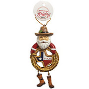 Destination Holiday Cowboy Santa Lasso Christmas Ornament