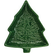 Destination Holiday Stoneware Christmas Tree Dish - Green