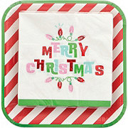 Destination Holiday Candy Cane Lane Christmas Plate & Napkin Set