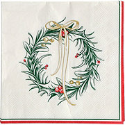 Destination Holiday Holly Wreath Lunch Paper Napkins