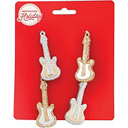 Destination Holiday Glitter Guitar Mini Ornaments - Gold & Silver