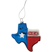 H-E-B Brand Shop Texas Glass Christmas Tree Ornament