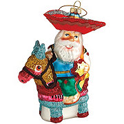 Destination Holiday Fiesta Santa Glass Christmas Ornament