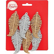 Destination Holiday Mini Christmas Ornaments - Gold & Silver Feathers